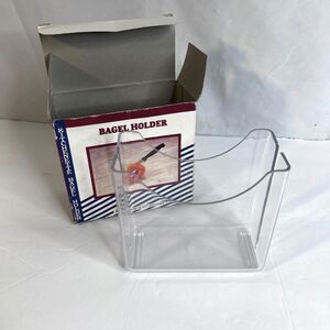 Bagel Holder Slicer NOS Kitchenette Plastic Acrylic